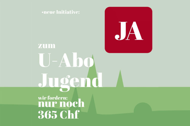 Kampagnenbild Initiative «JA zum bezahlbaren U-Abo Jugend»